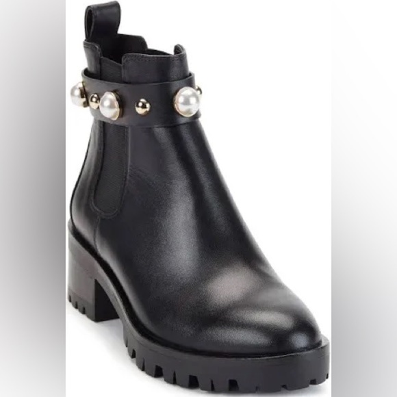 Karl Lagerfeld Paris pola lug sole boots Chelsea pull on boots size 8 - Picture 1 of 13